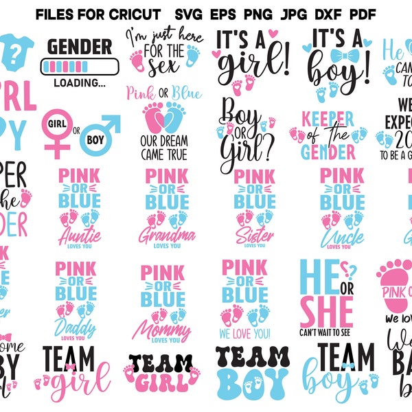 Pink or Blue SVG Baby SVG Gender Reveal Decoration Baby Shower SVG Baby Announcement Svg Baby Onesie Svg Boy or Girl Svg Baby Boy Clipart