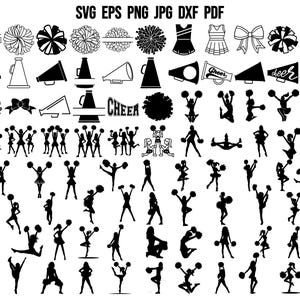 Cheer Silhouette | Cheer SVG | Cheerleader Svg | Cheerleading Svg | Cheer Cricut | Cheer Mom Svg | Cheer Megaphone Svg | Cheer Pom Design