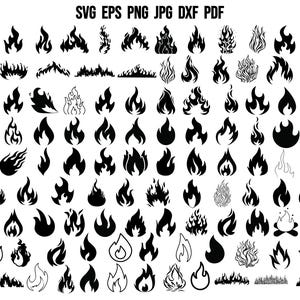 Fire Flame SVG | Fire SVG | Flame Silhouette | Fire Cricut | Fire Clipart | Campfire Svg | Fire Design | Flame Cut file | Outdoors | Camping