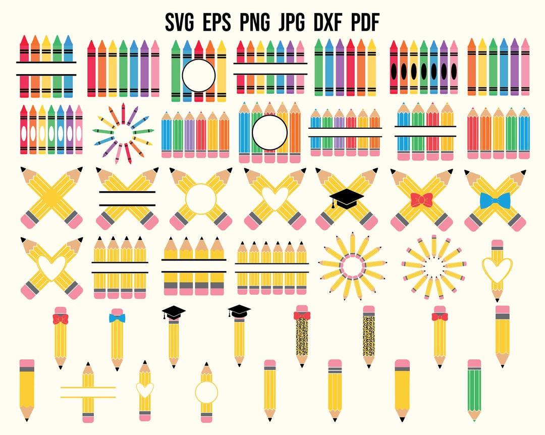 School SVG | Pencil SVG | Teacher SVG | Crayon Svg | Pencil Cut File ...