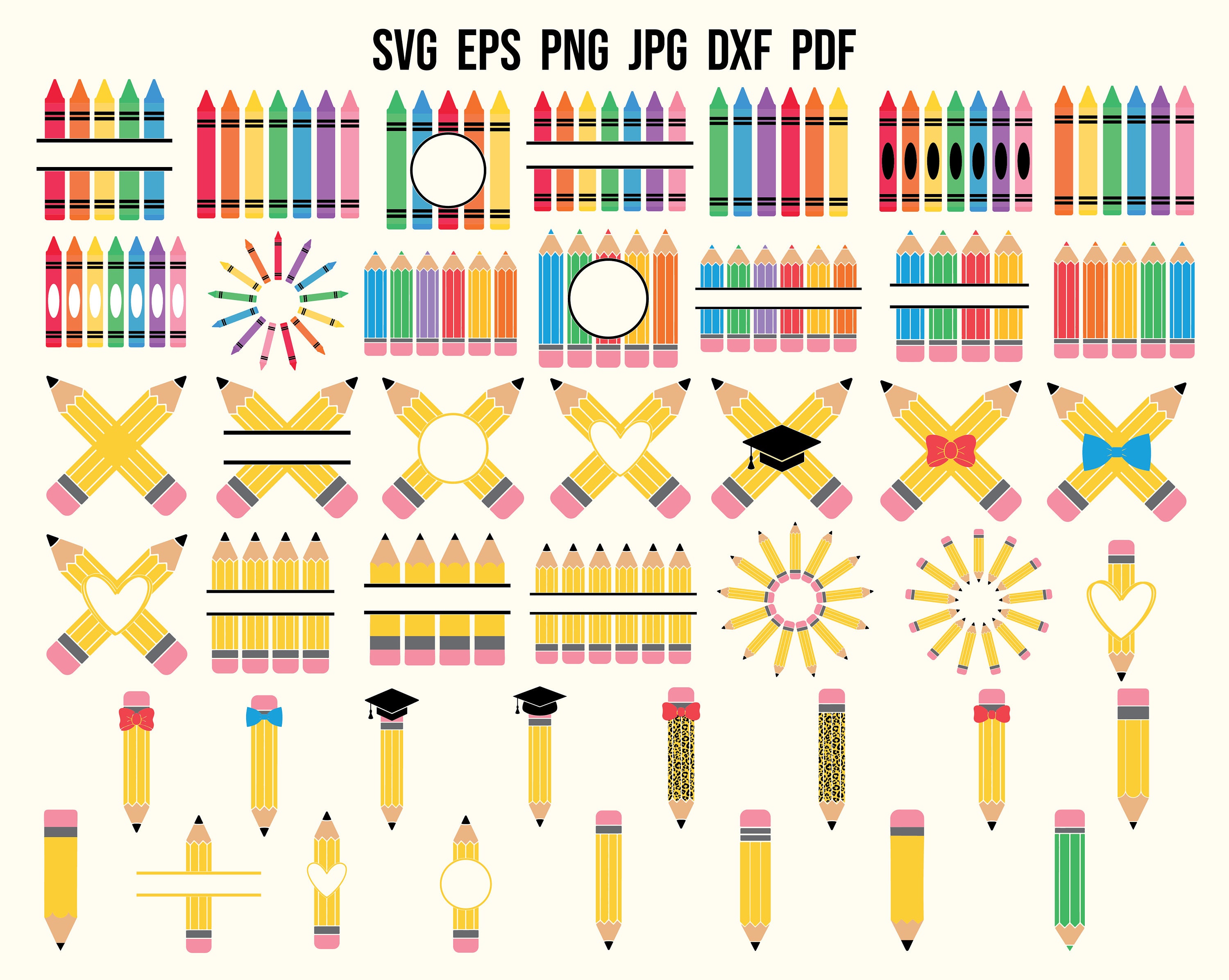 School SVG | Pencil SVG | Teacher SVG | Crayon Svg | Pencil Cut File ...