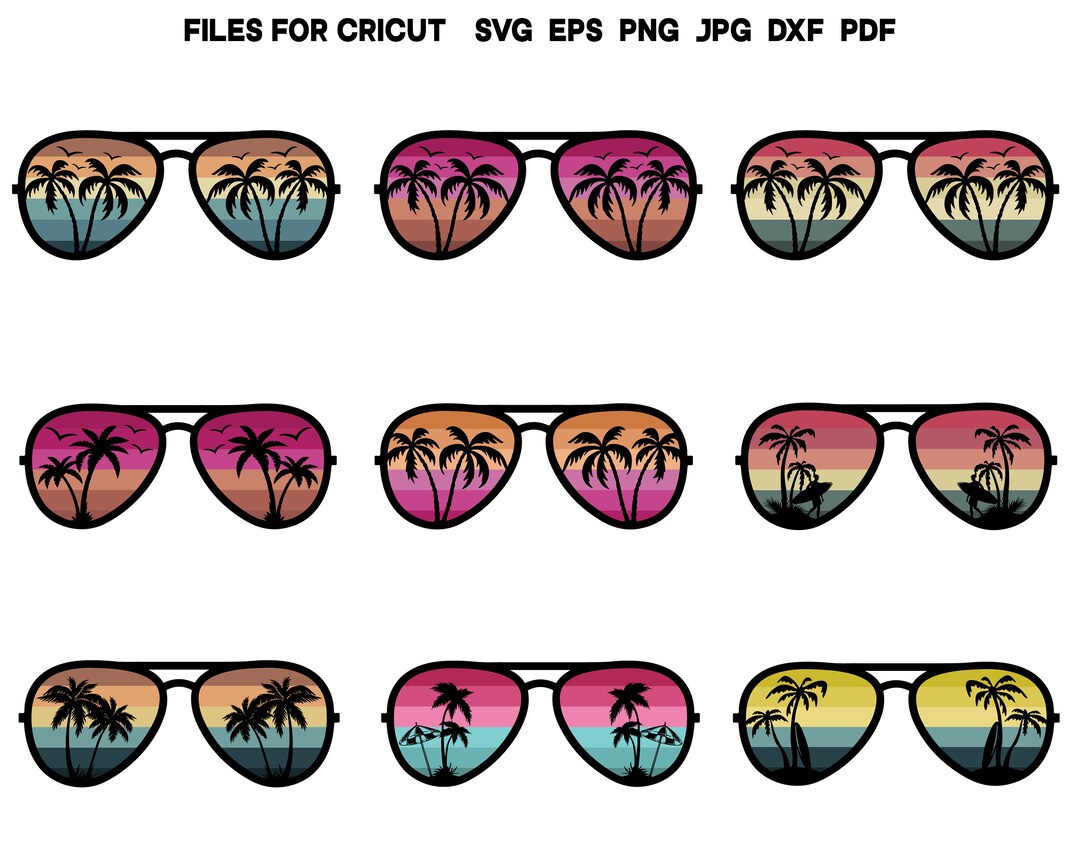 Retro Summer SVG PNG Clipart for Commercial Use Sunglasses Svg Beach ...