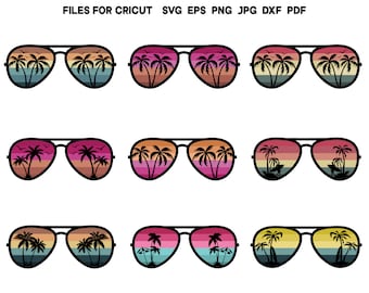 Retro Summer SVG PNG Clipart for Commercial Use Sunglasses Svg Beach Svg Retro Svg Groovy Svg Retro Sunset Svg Summer T shirt Clipart Cricut