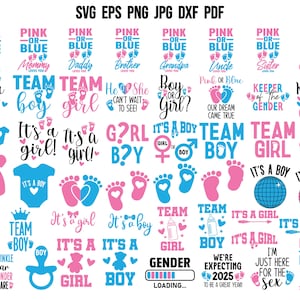 Boy or Girl SVG | Pink or Blue SVG | Gender Reveal SVG | Baby Announcement Svg | Baby Onesie Svg | Gender Reveal Decoration T shirt Print