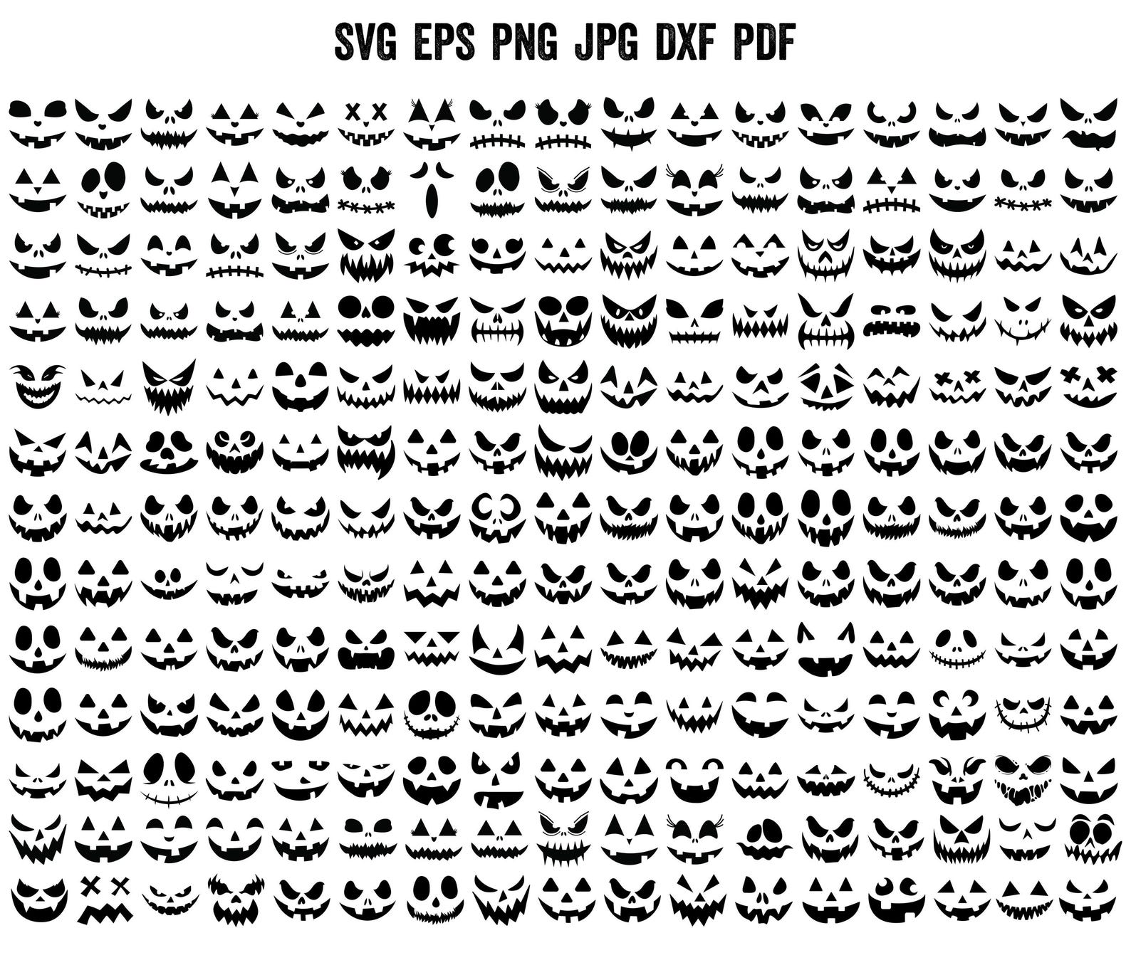 Pumpkin Face SVG | Halloween Face SVG | Jack O Lantern Faces Svg ...