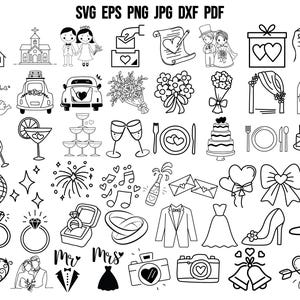 Wedding Icons SVG | Wedding SVG | Wedding Timeline SVG | Wedding Planner Svg | Wedding Cricut | Clipart | Wedding Symbol Decor | Minimal Svg
