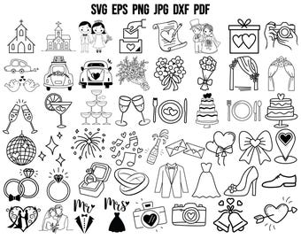 Wedding Icons SVG | Wedding SVG | Wedding Timeline SVG | Wedding Planner Svg | Wedding Cricut | Clipart | Wedding Symbol Decor | Minimal Svg