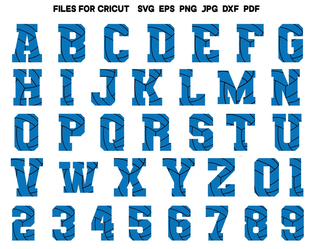 Volleyball Font SVG Volleyball SVG Volleyball Numbers SVG Volleyball