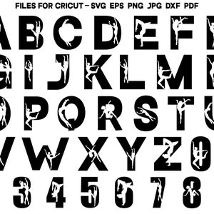 Dance Alphabet SVG Dance SVG Dancer SVG Font Svg Letters Svg Dance Cut File Dance Silhouette Dance Cricut Clipart Vector Printable Ballet