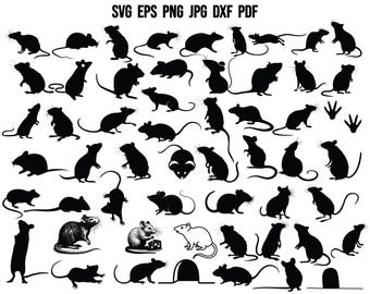 Rat Silhouette | Rat SVG | Animal SVG | Animal Silhouette | Mouse Svg | Rat Cut File | Rat Cricut | Rat Clipart | Rat Sublimation | Vector