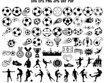 Voetbalsilhouet | Voetbal-SVG | Voetbal gesneden bestand | Sport-svg | Voetbal Svg | Voetballer Svg | Sportsilhouet | Voetbalmoedershirt png