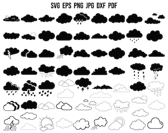 Clouds Silhouette | Clouds SVG | Clouds Cut File | Clouds Cricut | Clouds Clipart | Clouds Design | Clouds Sublimation | Commercial Use
