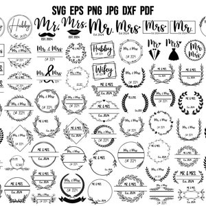 Wedding SVG | Mr Mrs SVG | Wedding Decor | Wedding Monogram | Mr Mrs Cut File | Cricut | Bride Svg | Groom Svg | Save the date Svg | Design
