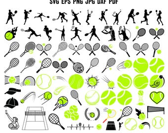 Sylwetka tenisisty | Tenis SVG | Plik do cięcia tenisa | Sport SVG | Piłka tenisowa SVG | Tenisista SVG | Sylwetka sportowa | Projekt koszulki tenisowej