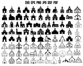 Church SVG | Church Silhouette | Church Cricut | Church Cut File | Church Clipart | Religious Svg | Jesus Svg | Church Design Commercial Use