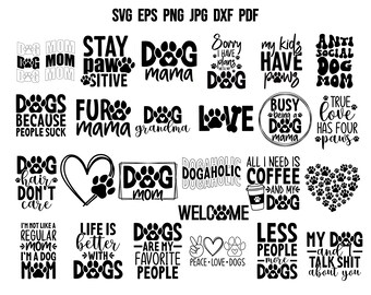 Dog Mom SVG | Dog SVG | Dog Cut File | Dog Silhouette | Dog Quote Svg | Dog T shirt Digital Print | Dog Clipart Cricut Printable Sublimation