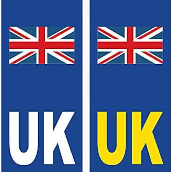 UK Car Number Plate Vinyl Stickers Union Jack No GB EU Flag Brexit