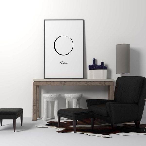 Karma Yoga Gym Bedroom Minimalist Wall Art Home Room Decor Print Poster