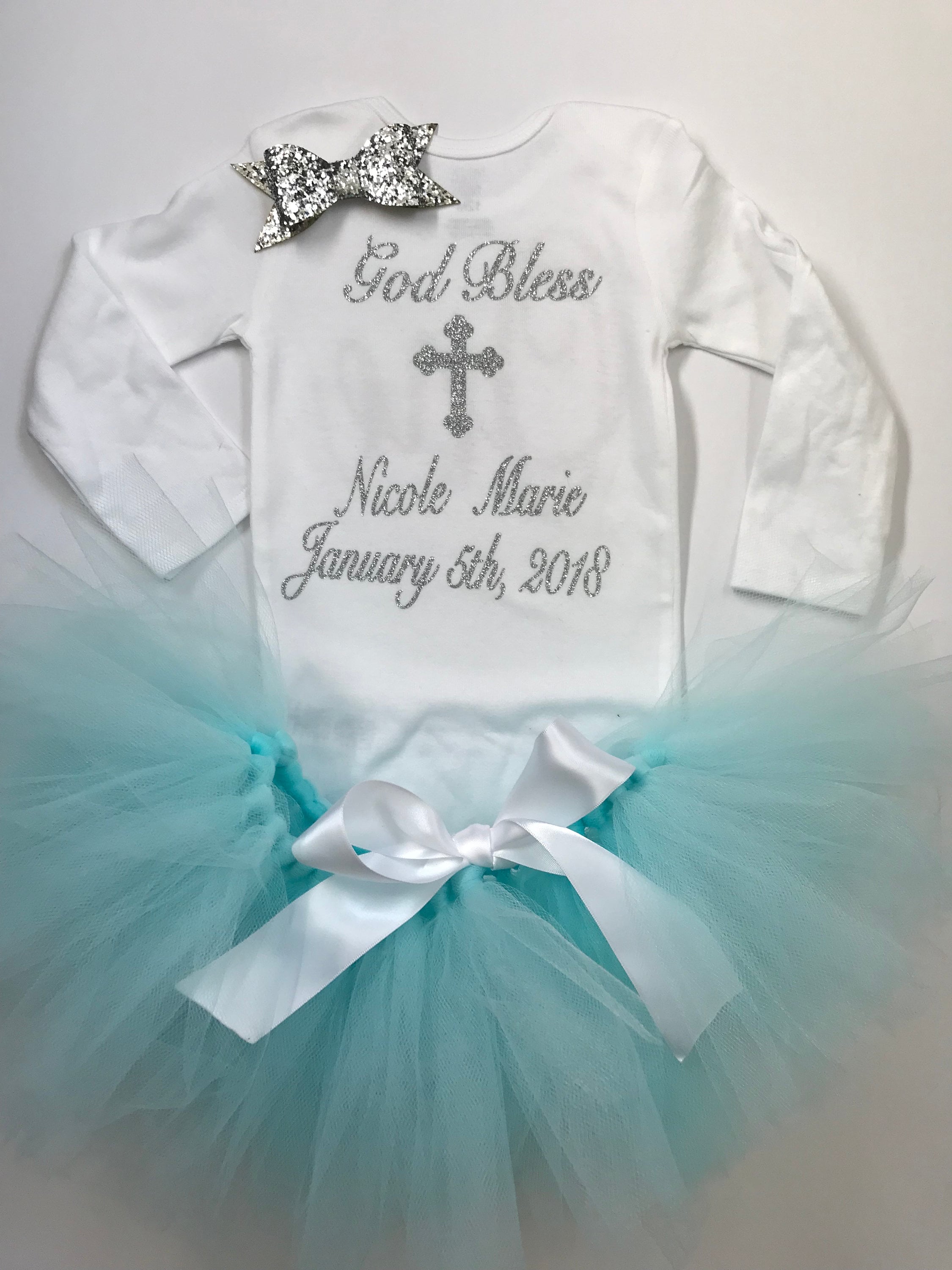 Baptism Outfit for Baby Girl Baptism Bodysuit God Bless Etsy