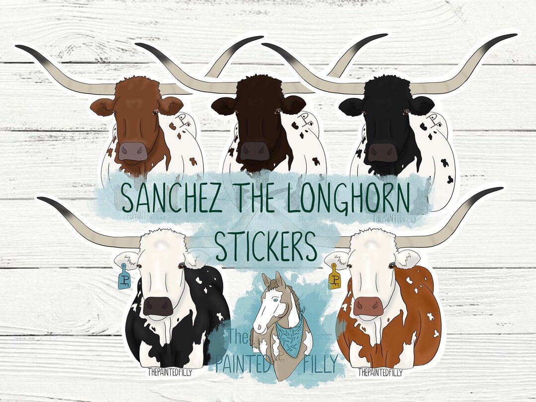 Sanchez Stickers Sanchez the Longhorn Stickers - Etsy