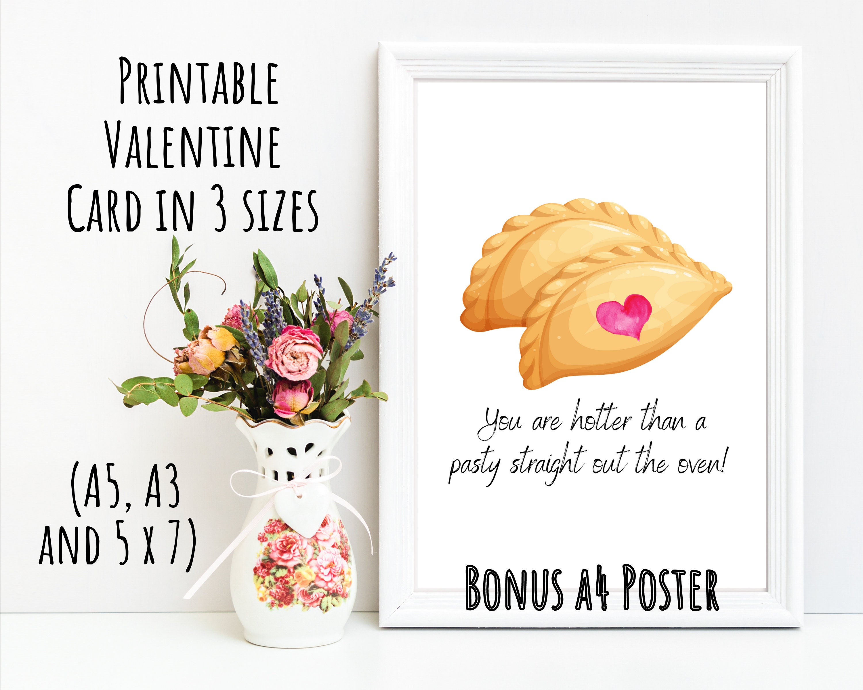 Funny Valentines card Cornish Valentines Card from Cornwall Cornish Scone Card Printable Valentines Card