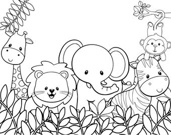 40 page cute animal coloring book