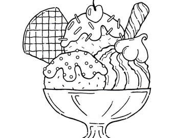 40 page ice cream coloring book