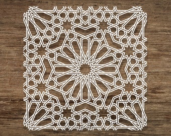 Seamless Islamic SVG Pattern, Line Pattern, Islamic Pattern Background. Cut File Cricut, Dxf Pdf Eps, Vector. Instant Download, I008