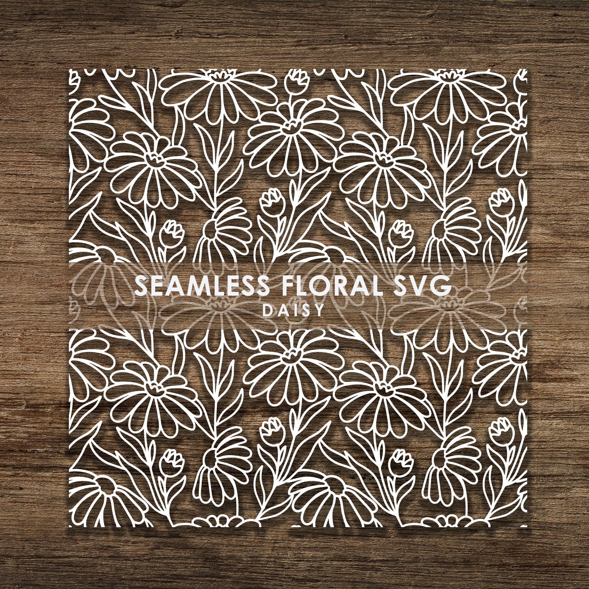 Daisy Seamless Floral Flower Leave SVG Pattern, Cut File Cricut, Cnc ...