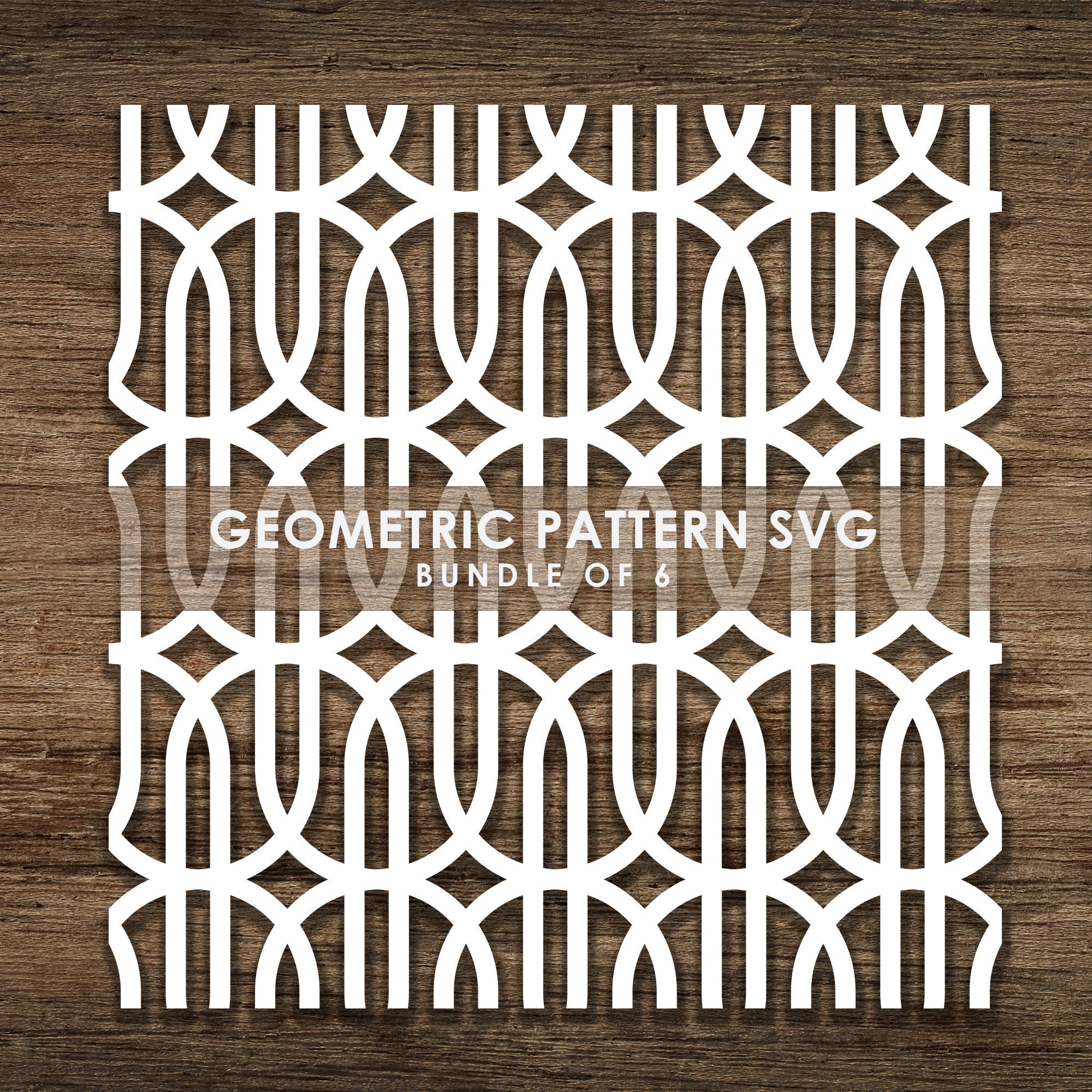 Bundle of 6 Seamless Geometric SVG Patterns | Line Textures for Cricut, Silhouette & CNC