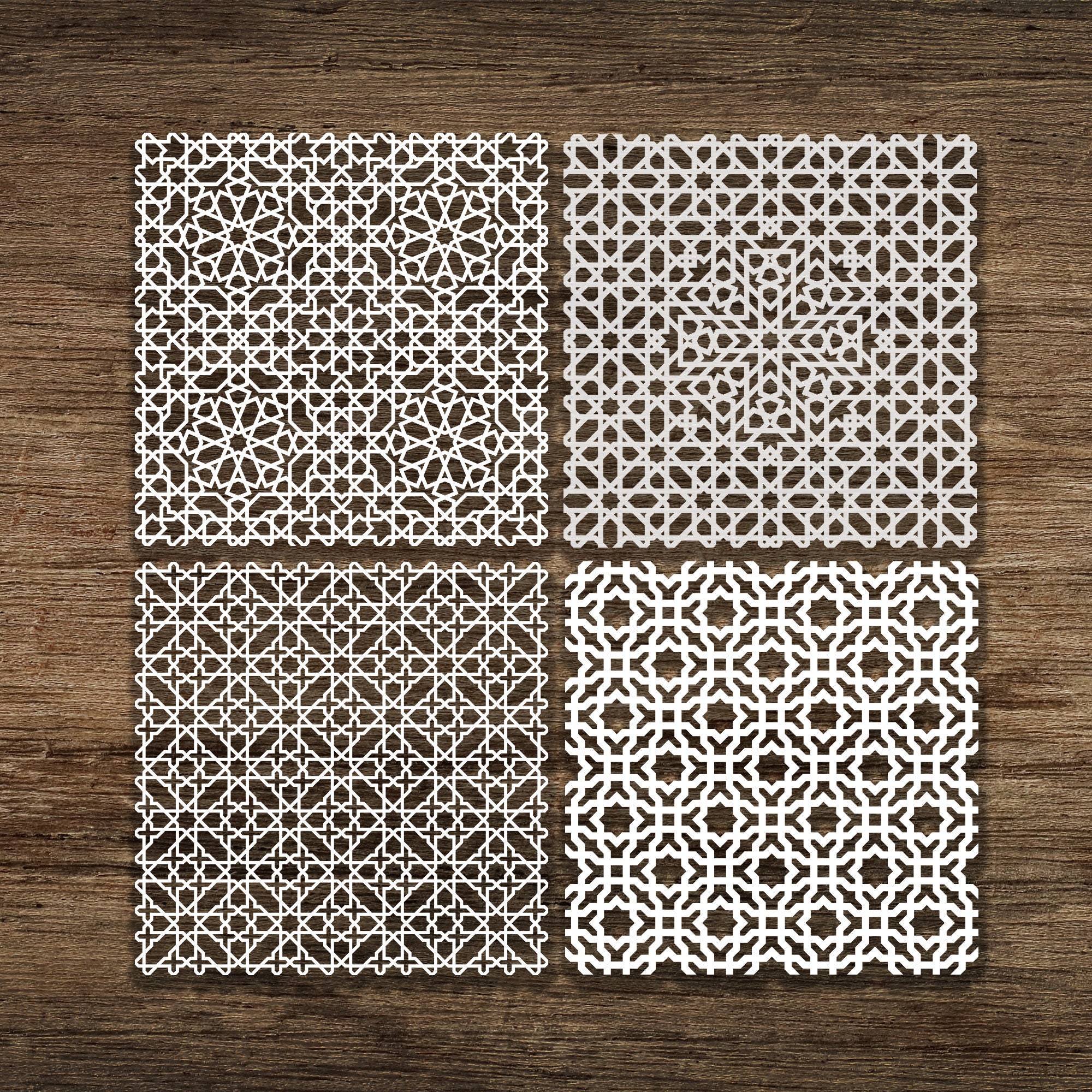 Islamic Design Pattern Svg Bundle of 4 Seamless Islamic SVG Pattern, Line Pattern, Islamic Pattern ...