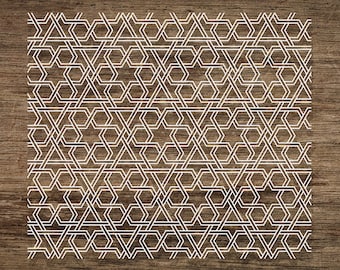 Modello SVG islamico senza soluzione di continuità, modello di linea, sfondo modello islamico. Taglia file Cricut, Dxf Pdf Eps, vettoriale. Download istantaneo, I002