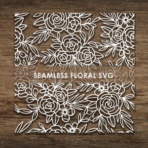 Motif floral sans couture avec motif SVG, fichier de coupe Cricut, fichier de coupe CNC, téléchargement immédiat