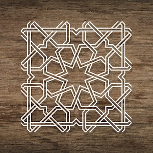 Naadloze islamitische SVG patroon, Marokkaans patroon, Arabische patroon achtergrond. Bestand knippen Cricut, Dxf Pdf Eps, Vector. Direct downloaden, I010