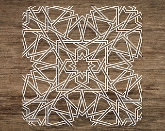 Modello SVG islamico senza soluzione di continuità, modello marocchino, sfondo modello arabo. Taglia file Cricut, Dxf Pdf Eps, vettoriale. Download istantaneo, I012