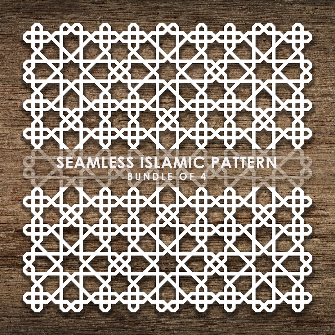 Bundle of 4 Seamless Islamic SVG Pattern, Line Pattern, Islamic Pattern ...
