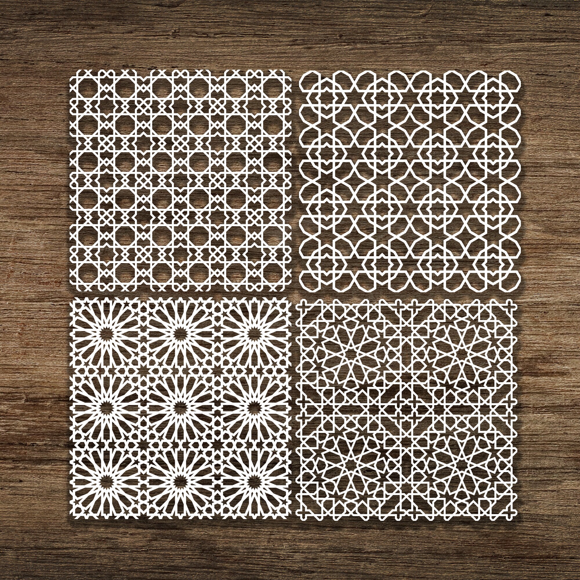 Islamic Design Pattern Svg Bundle of 4 Seamless Islamic SVG Pattern, Line Pattern, Islamic Pattern ...