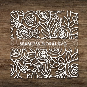 Motif floral sans couture répétitif avec motif SVG, fichier de coupe Cricut, fichier de coupe CNC, téléchargement immédiat