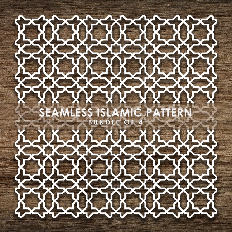 Bundle of 4 Seamless Islamic SVG Pattern Line Pattern - Etsy