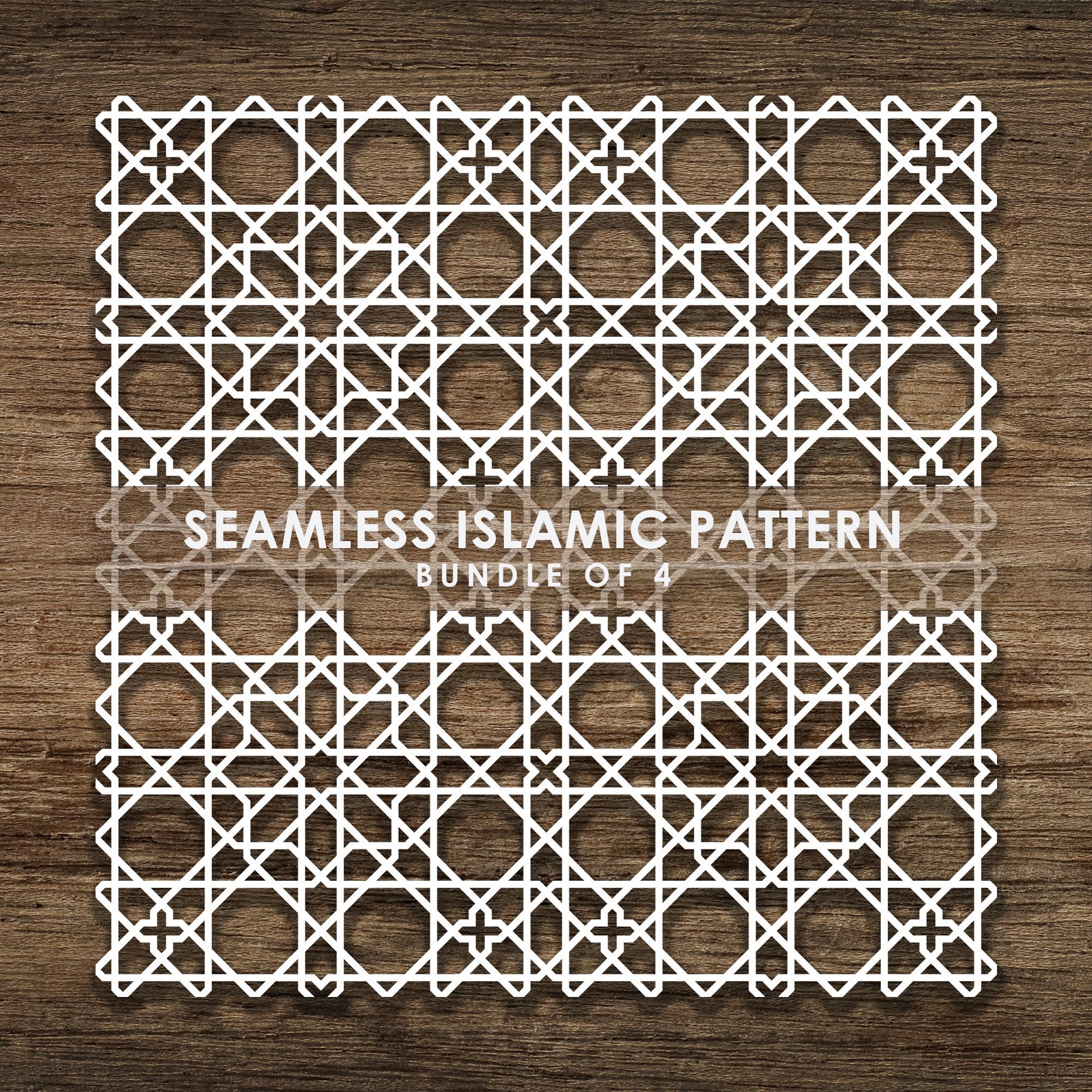 Bundle of 4 Seamless Islamic SVG Pattern, Line Pattern, Islamic Pattern ...