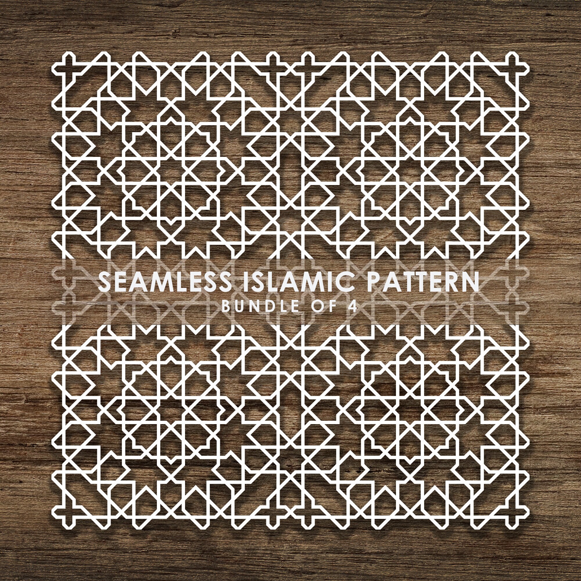 Islim Pattern Bundle of 4 Seamless Islamic SVG Pattern, Line Pattern, Islamic Pattern ...