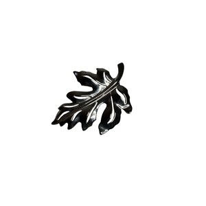 Silver-Tone Leaf Brooch with Matching Clip-On Earrings Set Vintage