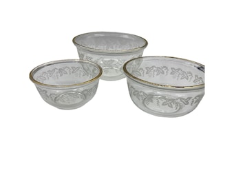 BARTLETT COLLINS Ciotole Nesting Set di 3 ciotole in oro bianco foglia d'uva vintage