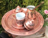 Copper Turkish coffee set l Cup l coffee pot l sugar bowl l Vintage coffee set l Copper coffee set l Coffee sets