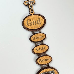 Olive wood cross from the holy land , wall hanging cross , handmade crucifix , God bless our home , Christmas gift