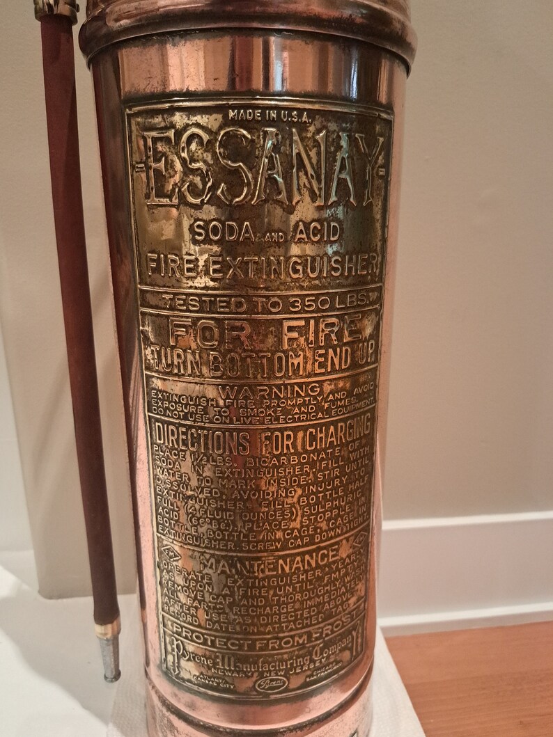 Vintage Essanay Fire Extinguisher Etsy