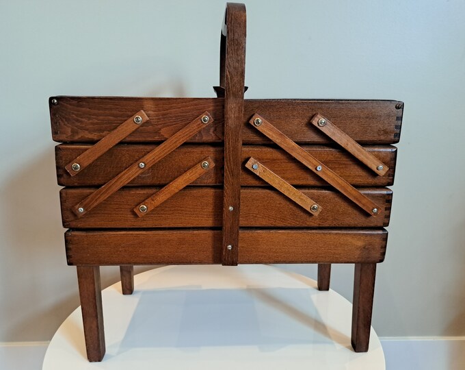 Vintage Accordion Sewing Box Etsy