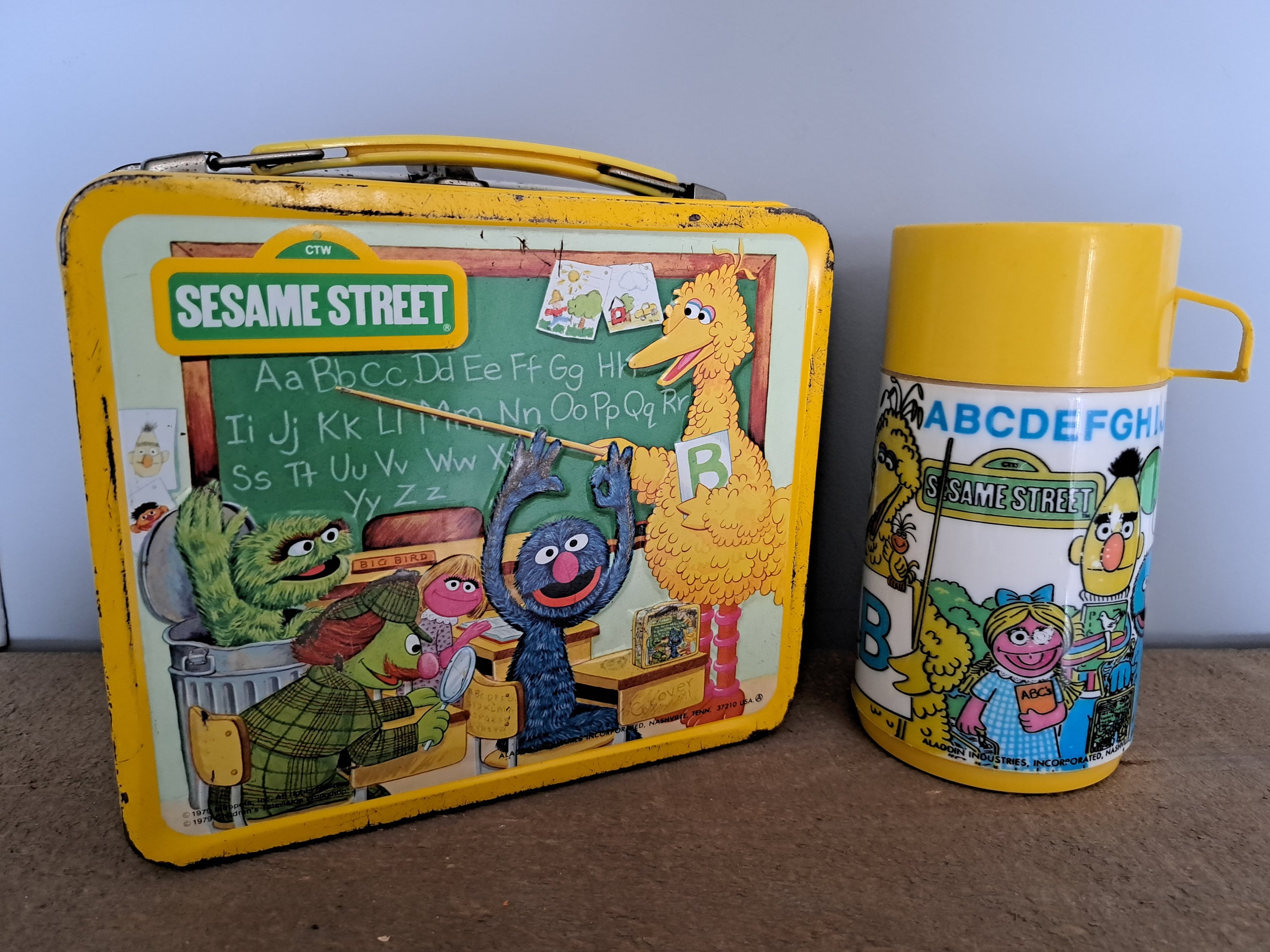 Sesame Street Cookie Monster Lunch Box Kit for Kids Blue Bento Box