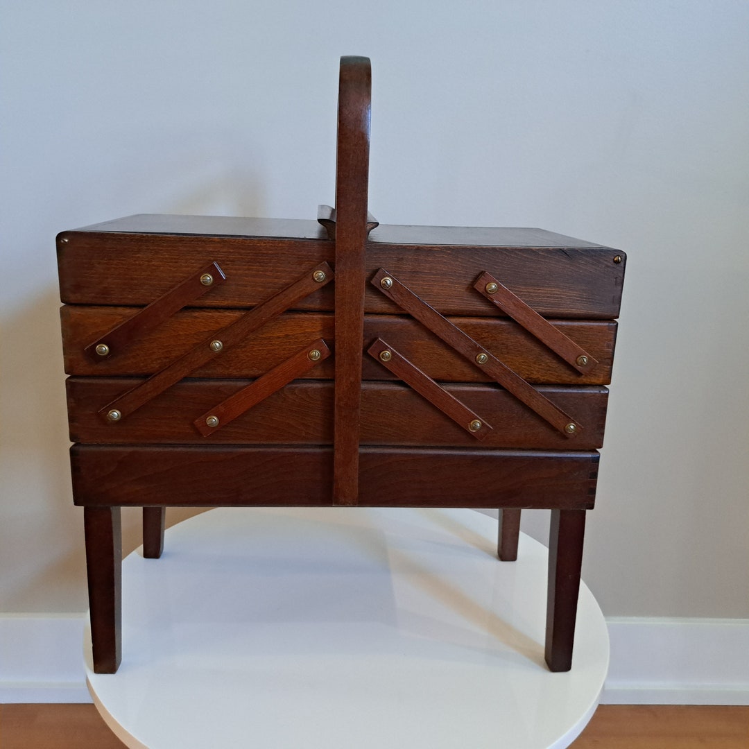 Vintage Accordion Sewing Box Etsy