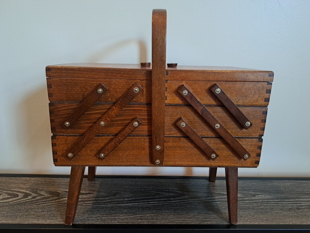 Vintage Accordion Sewing Box Etsy